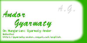 andor gyarmaty business card